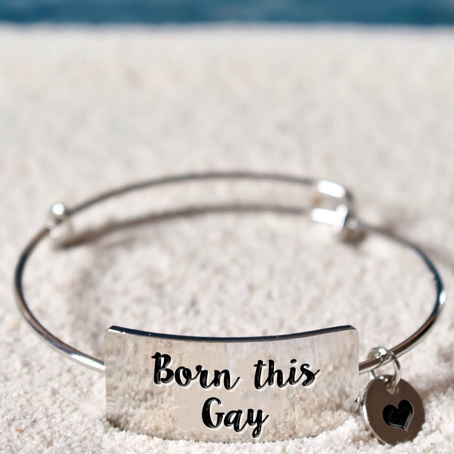 silver born this gay bangle bracelet