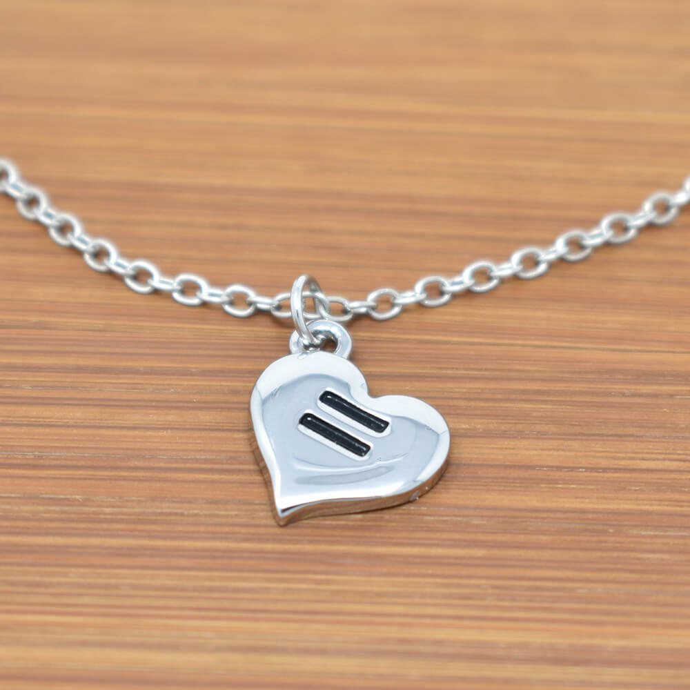 Equality heart necklace for LGBTQ pride