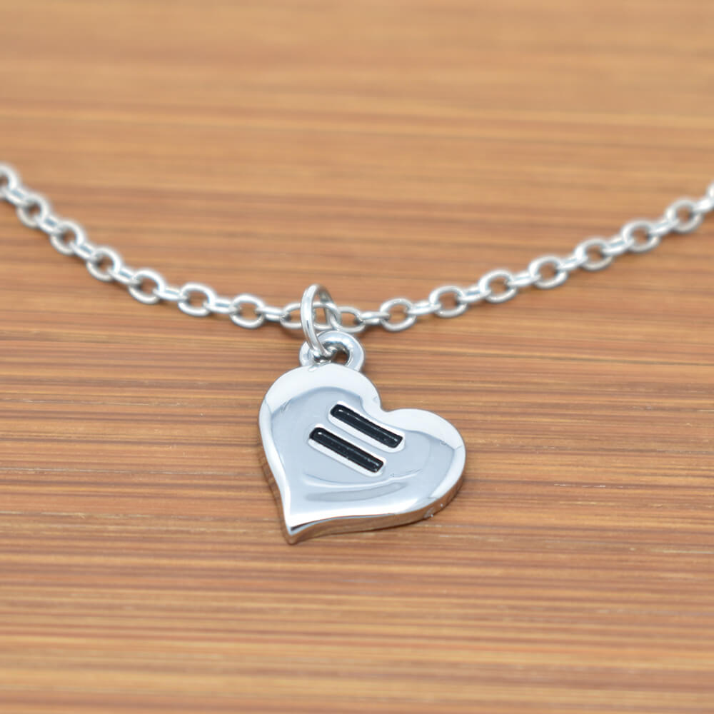 Equality heart necklace for LGBTQ pride