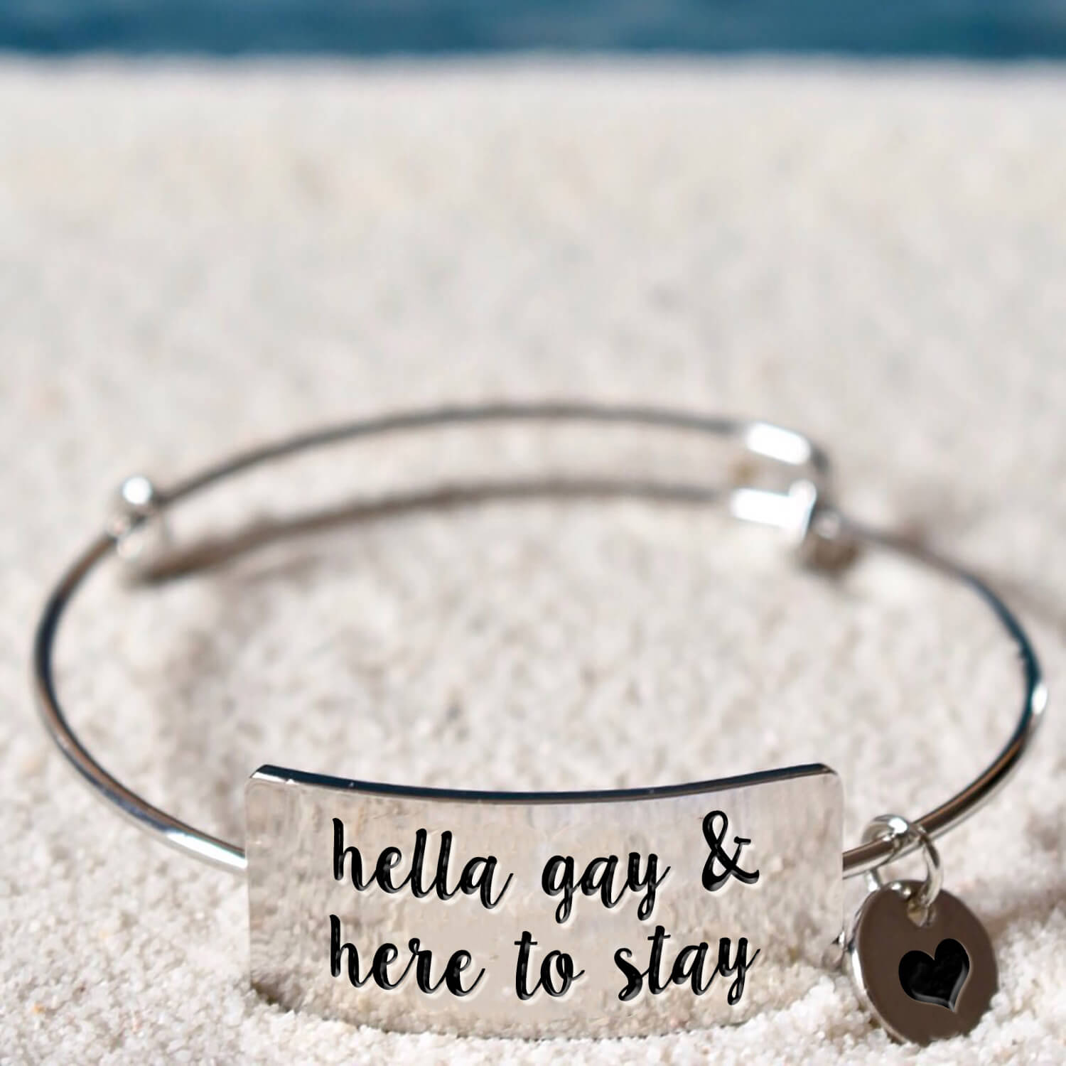 hella gay and here to stay bangle bracelet