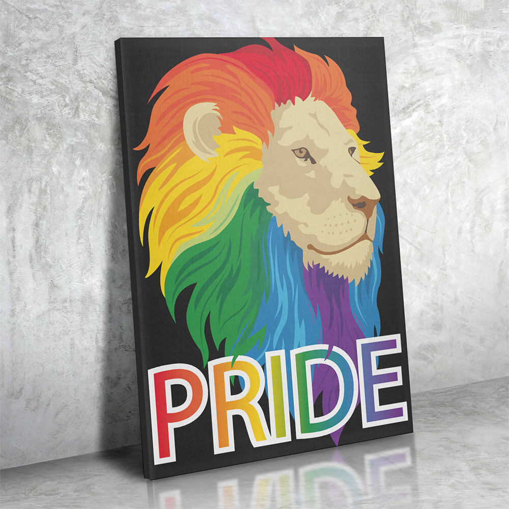 Premium lion pride canvas art for the LGBT community