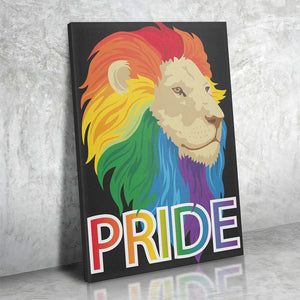 Multi-color lion print on a premium canvas