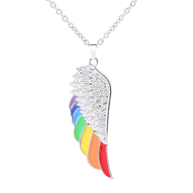Rainbow Angel Wing Necklace