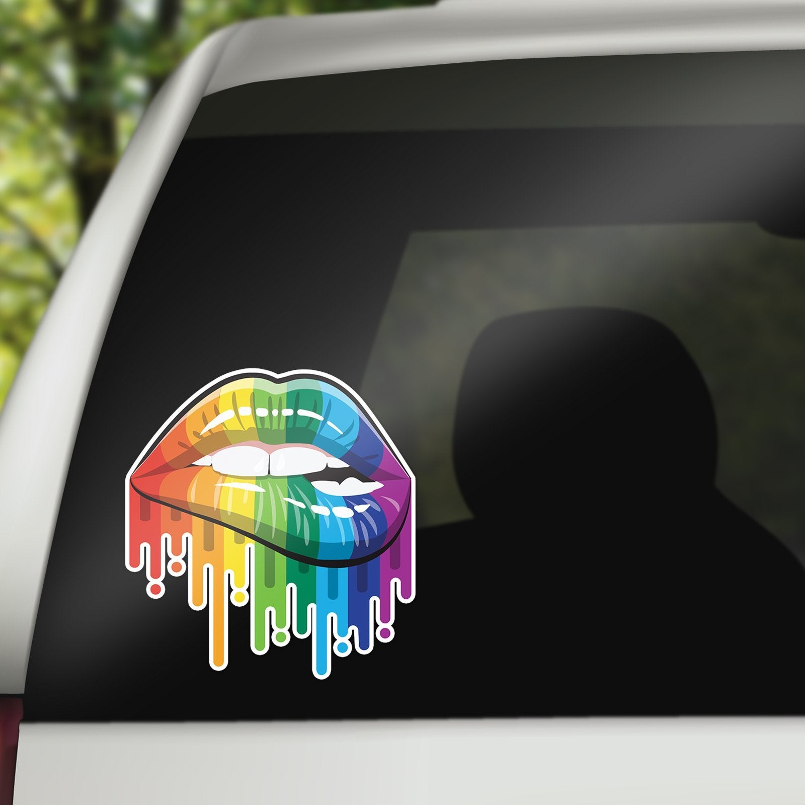 Rainbow Lips Decal