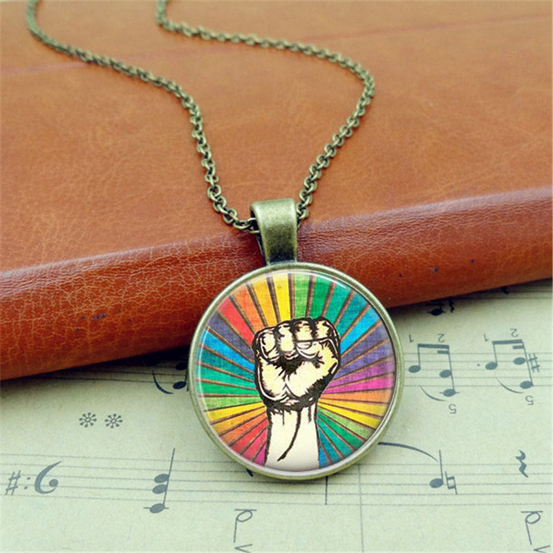 Resist Pendant Necklace